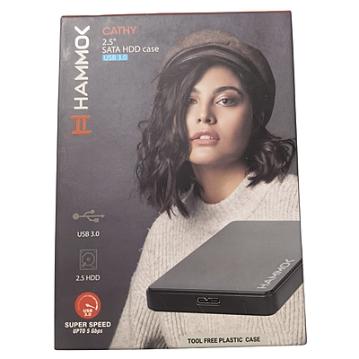 HAMMOK | CATHY 2.5'' SATA HDD ENCLOSURE |USB 3.0 | 4TB SUPPORT | 5GBPS TRANSFER SPEED | BLACK