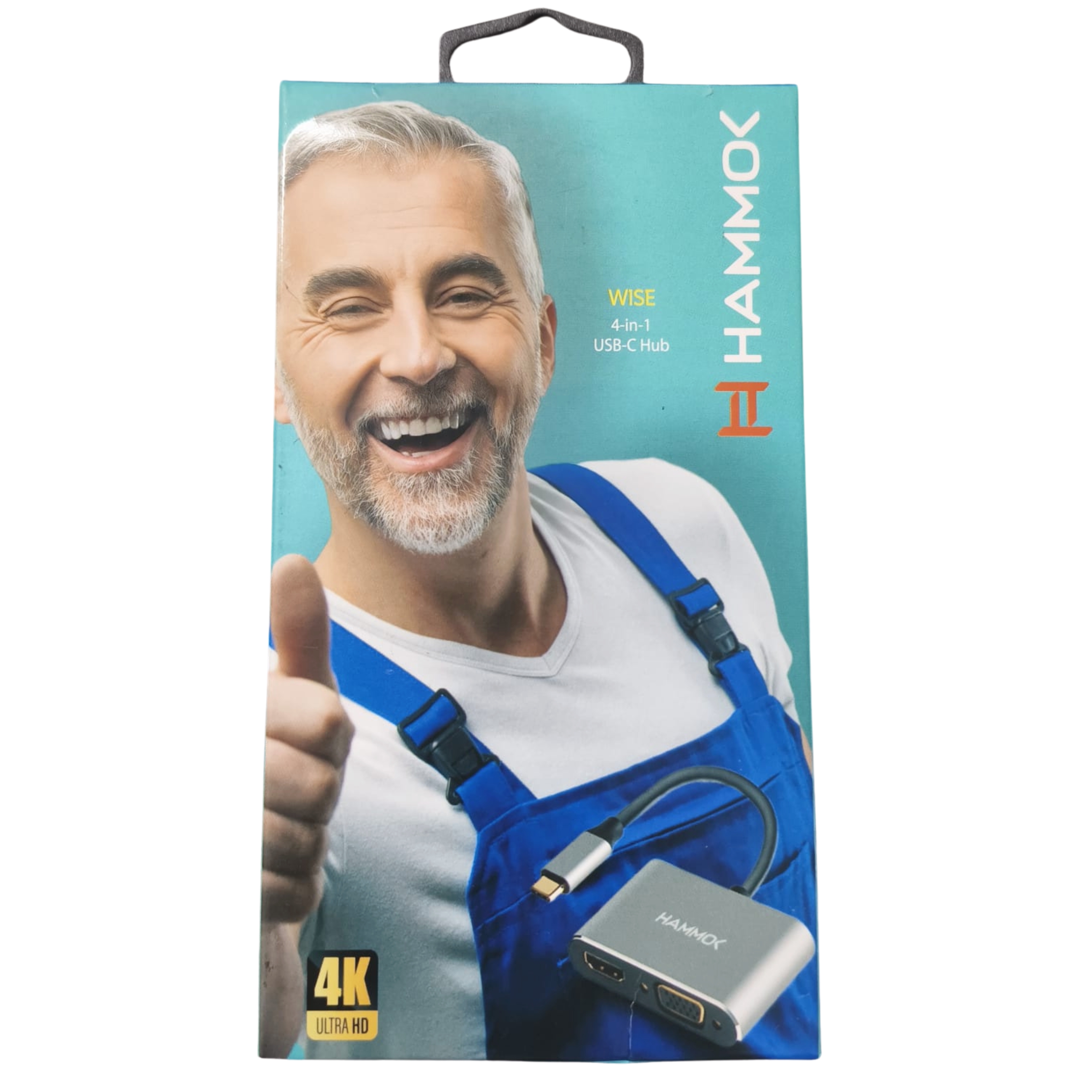 HAMMOK | WISE 4 IN 1 | USB-C HUB| 4K HDMI VGA ADAPTER | 4-in-1 VGA 1080P | USB 3.0 | 100W PD PORT CHARGING | SPACE GREY