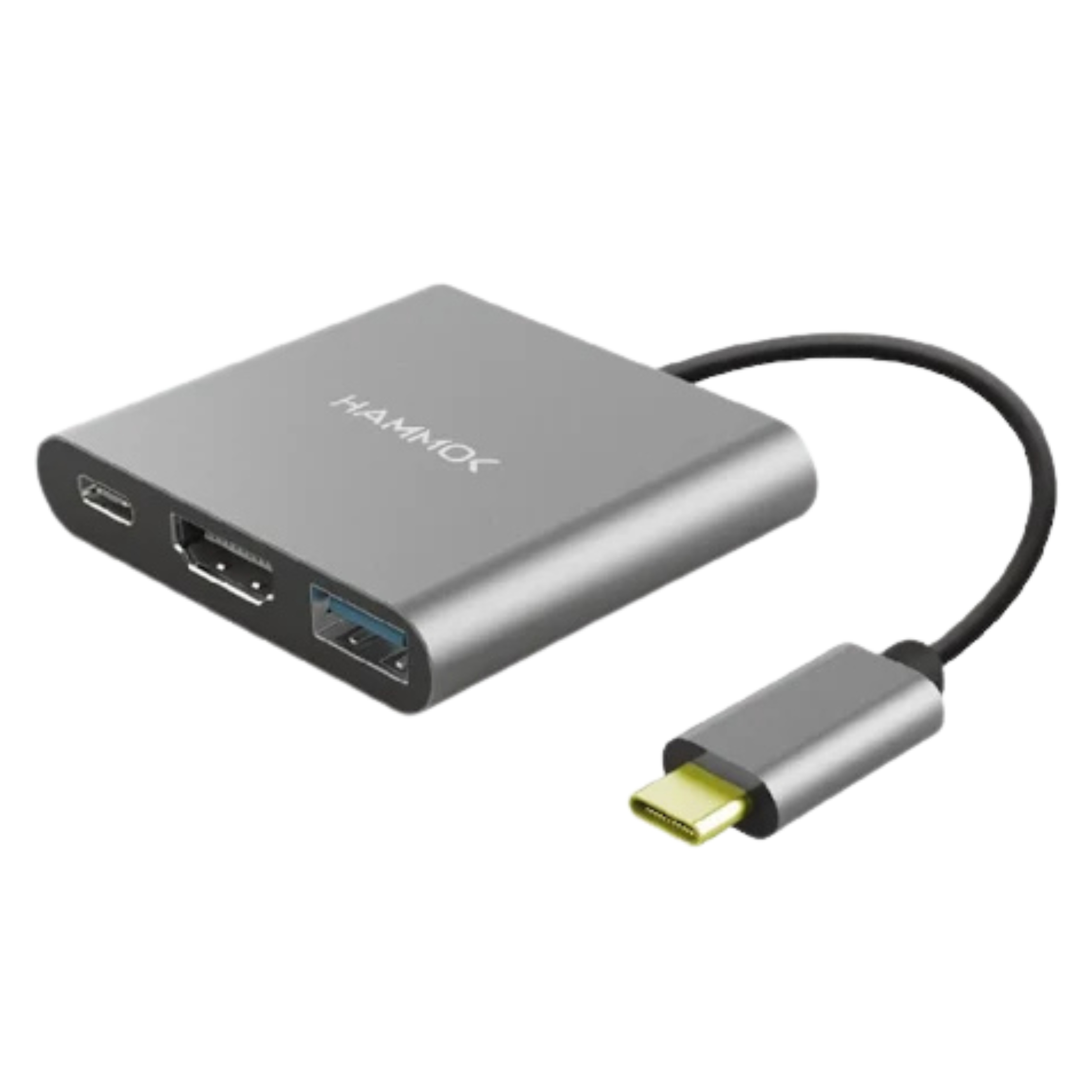 HAMMOK | ZEST | 3 IN 1 | USB-C HUB | HDMI 4K | USB 3.0 MULTIPORT ADAPTER | HIGH-SPEED DATA | GREY HAMMOK | ZEST | 3 IN 1 | USB-C HUB | HDMI 4K | USB 3.0 MULTIPORT ADAPTER | HIGH-SPEED DATA | GREY