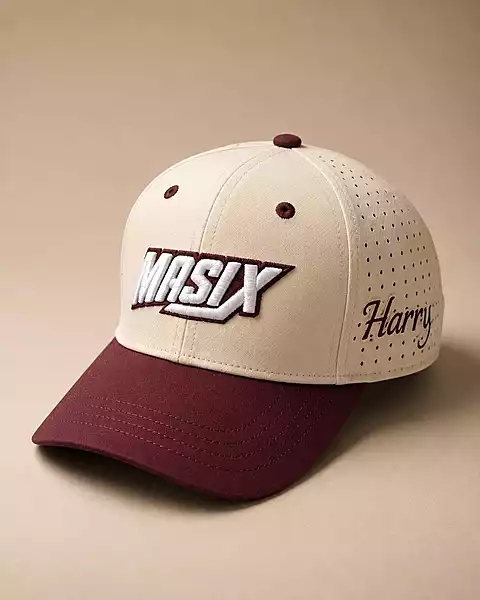 HARRY MASIX Premium Sports Cap Stylish Cream & Maroon Casual Cap