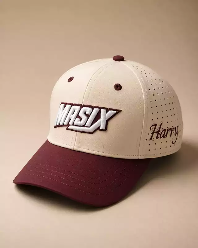 HARRY MASIX Premium Sports Cap Stylish Cream & Maroon Casual Cap