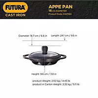 HAWKINS FUTURA CAST IRON APPE PAN 16C WGL CIAP16G