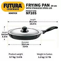HAWKINS NS FRYING PAN WITH SS LID 20CM NF20S