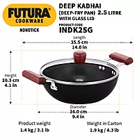 HAWKINS NS IC DEEP KADAI WITH GL 2.5L INDK25G