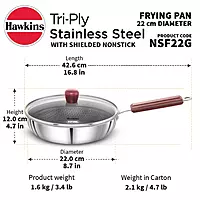 HAWKINS NS SHIELDED TRI PLY FRYING PAN 22 W NSF22G