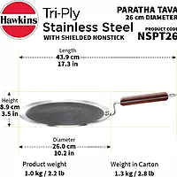 HAWKINS NS SS PARATHA TAWA 26CM NSPT26