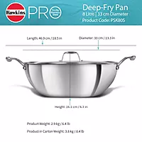 HAWKINS PRO TRI PLY SS DFP 8L SS LID PSK80S