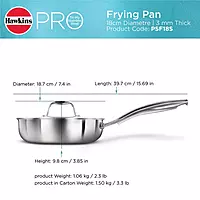 HAWKINS PRO TRI PLY SS F.PAN 18CM W/SS LID PSF18S