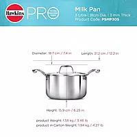 HAWKINS PRO TRI PLY SS MILK PAN 3L SS LID PSMP30S