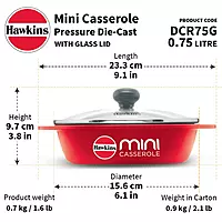 HAWKINS RED ROUND MINI CASSEROLE DCR75G