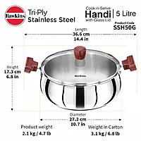 HAWKINS TRI PLY HANDI 5L G LID SSH50G