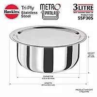 HAWKINS TRI PLY PATILA WITH SS LID 3L SSP30S