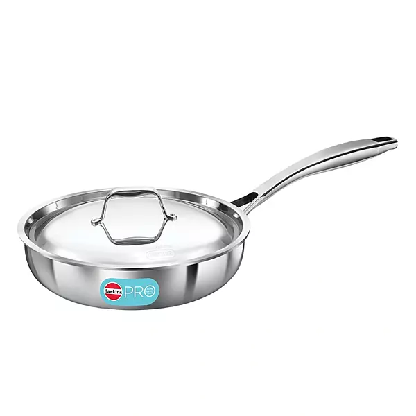 HAWKINS TRI PLY SS FRYING PAN 22CM WITH LID PSF22S