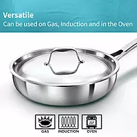 HAWKINS TRI PLY SS FRYING PAN 22CM WITH LID PSF22S