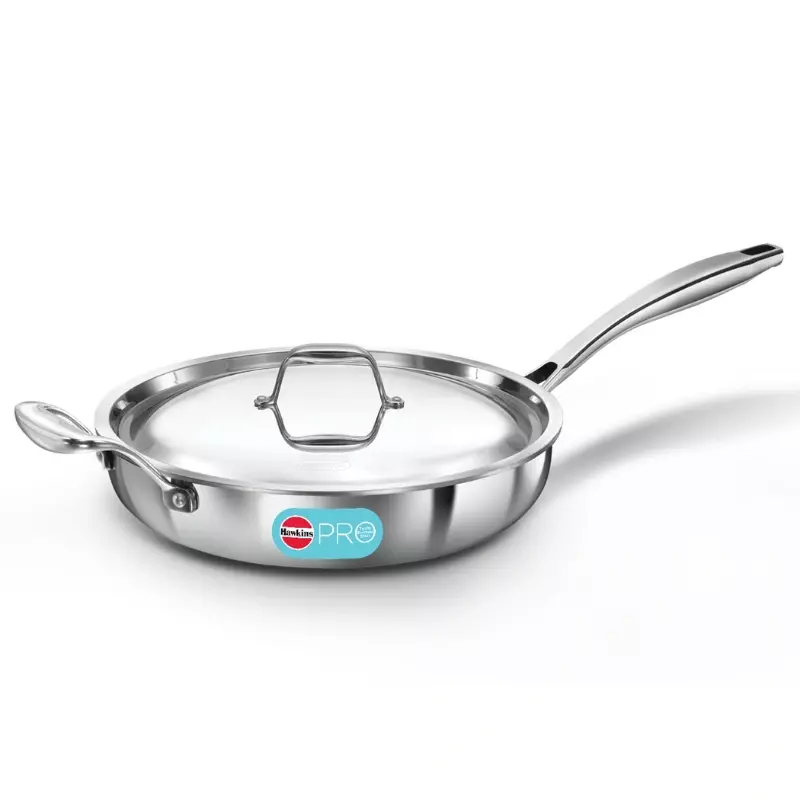 HAWKINS TRI PLY SS FRYING PAN 26CM WITH LID PSF26S