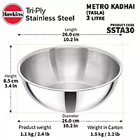 HAWKINS TRI PLY SS METRO KADAI 3L SSTA30