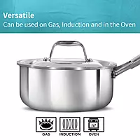 HAWKINS TRI PLY SS SAUCE PAN WITH LID 1.5L PSSP15S