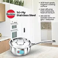 HAWKINS TRI PLY SS SAUCE PAN WITH LID 2.5L PSSP25S