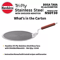 HAWKINS TRI PLY SS SHIELDED NS DOSA TAWA 28 NSDT28