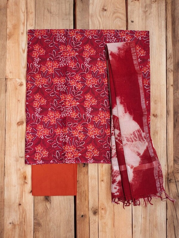 Madhubani Unstitched Salwar Suit Dress Material with Dupatta