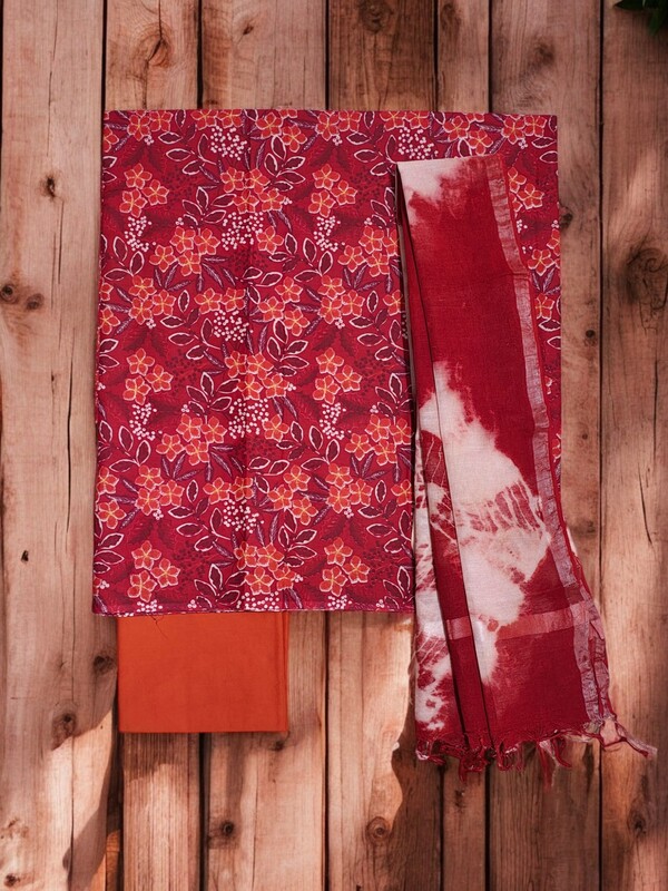 Madhubani Unstitched Salwar Suit Dress Material with Dupatta