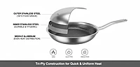 Granny Kitchen Triply Stainless Steel Honeycomb Fry Pan | Non-Stick Hex Surface