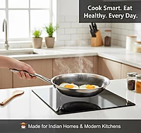 Granny Kitchen Triply Stainless Steel Honeycomb Fry Pan | Non-Stick Hex Surface