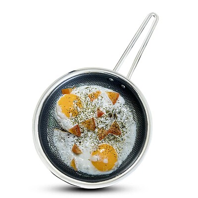 Granny Kitchen Triply Stainless Steel Honeycomb Fry Pan | Non-Stick Hex Surface