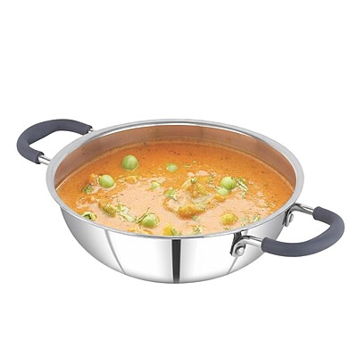 Granny Kitchen Triply Stainless Steel Honeycomb Non-Stick Kadai | Induction & Gas Compatible