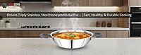 Granny Kitchen Triply Stainless Steel Honeycomb Non-Stick Kadai | Induction & Gas Compatible