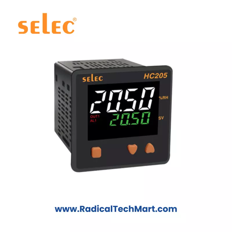 Selec HC205 4 Digit Dual Display Humidity Controller – Front View