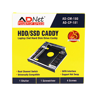 Laptop 2nd Hard Drive Caddy 12.7mm CD/DVD Drive Slot for SSD and HDD