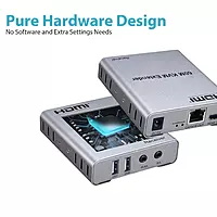 HDMI 60m KVM Extender with Audio – Keyboard Mouse Control Over Distance