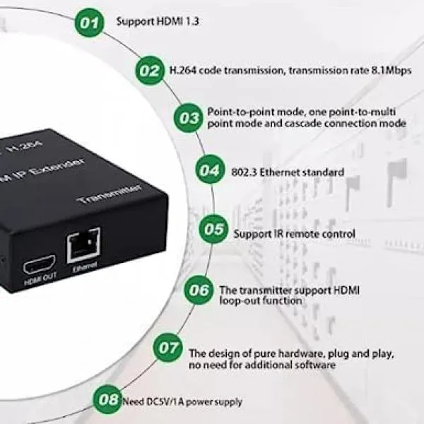 HDMI Extender 150M (With Loop) | 4k HDMI Extender Over LAN Routers Switchers Ethernet Network 150M RJ45, CAT5, CAT6 HDMI Extender 150M (With Loop) | 4k HDMI Extender Over LAN Routers Switchers Ethernet Network 150M RJ45, CAT5, CAT6