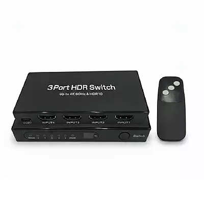 3-Port 4K HDMI Switch | 1x3 HDR Hub with Remote 3-Port 4K HDMI Switch | 1x3 HDR Hub with Remote