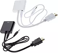 HDMI to VGA Adapter,1080P Converter with 3.5mm Audio Jack and USB Power Supply for HDMI Laptop, PC, PS4, Blue Ray Player, Raspberry Pi, Xbox to VGA Monitor, Projector