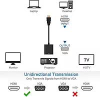 HDMI to VGA Adapter,1080P Converter with 3.5mm Audio Jack and USB Power Supply for HDMI Laptop, PC, PS4, Blue Ray Player, Raspberry Pi, Xbox to VGA Monitor, Projector