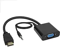 HDMI to VGA Adapter,1080P Converter with 3.5mm Audio Jack and USB Power Supply for HDMI Laptop, PC, PS4, Blue Ray Player, Raspberry Pi, Xbox to VGA Monitor, Projector