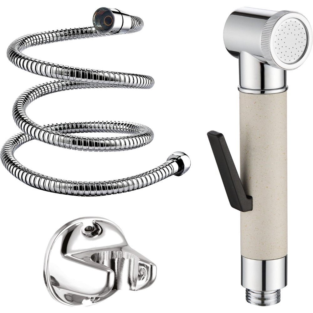 Brass Round Health Faucet With Hook & 1.2 Mtr. S.S. Tube