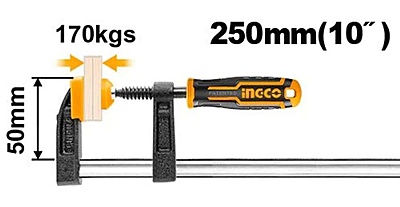 INGCO F Clamp With Plastic Handle HFC020503 (50x250mm)