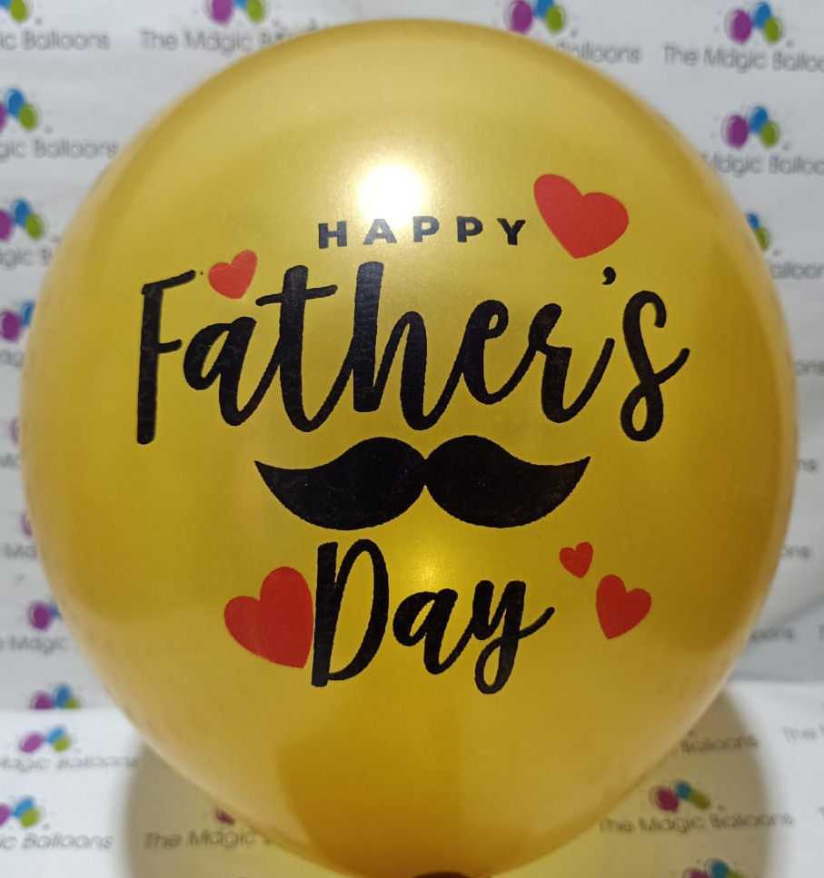 The Magic Balloons- Happy Father’s Day Balloons-Party/Decorations. Gold & Black Balloons- pack of 30