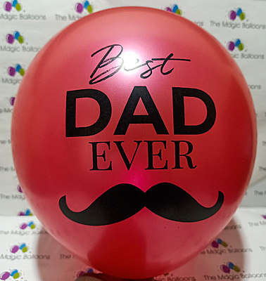 The Magic Balloons- Best Dad Ever Balloons-Party/Decorations. Gold, Metallic Red & Metallic White Balloons- pack of 30