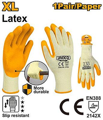 INGCO Latex Gloves HGVL05