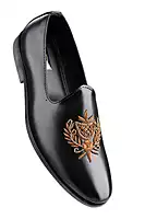 High Class Men's Black Embroidered Loafers