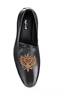 High Class Men's Black Embroidered Loafers