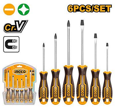 INGCO 6 Pcs Screwdriver Set HKSD0628 INGCO 6 Pcs Screwdriver Set HKSD0628