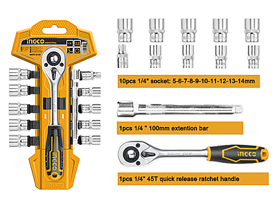 INGCO 12 Pcs 1/4" Socket Set HKTS14122