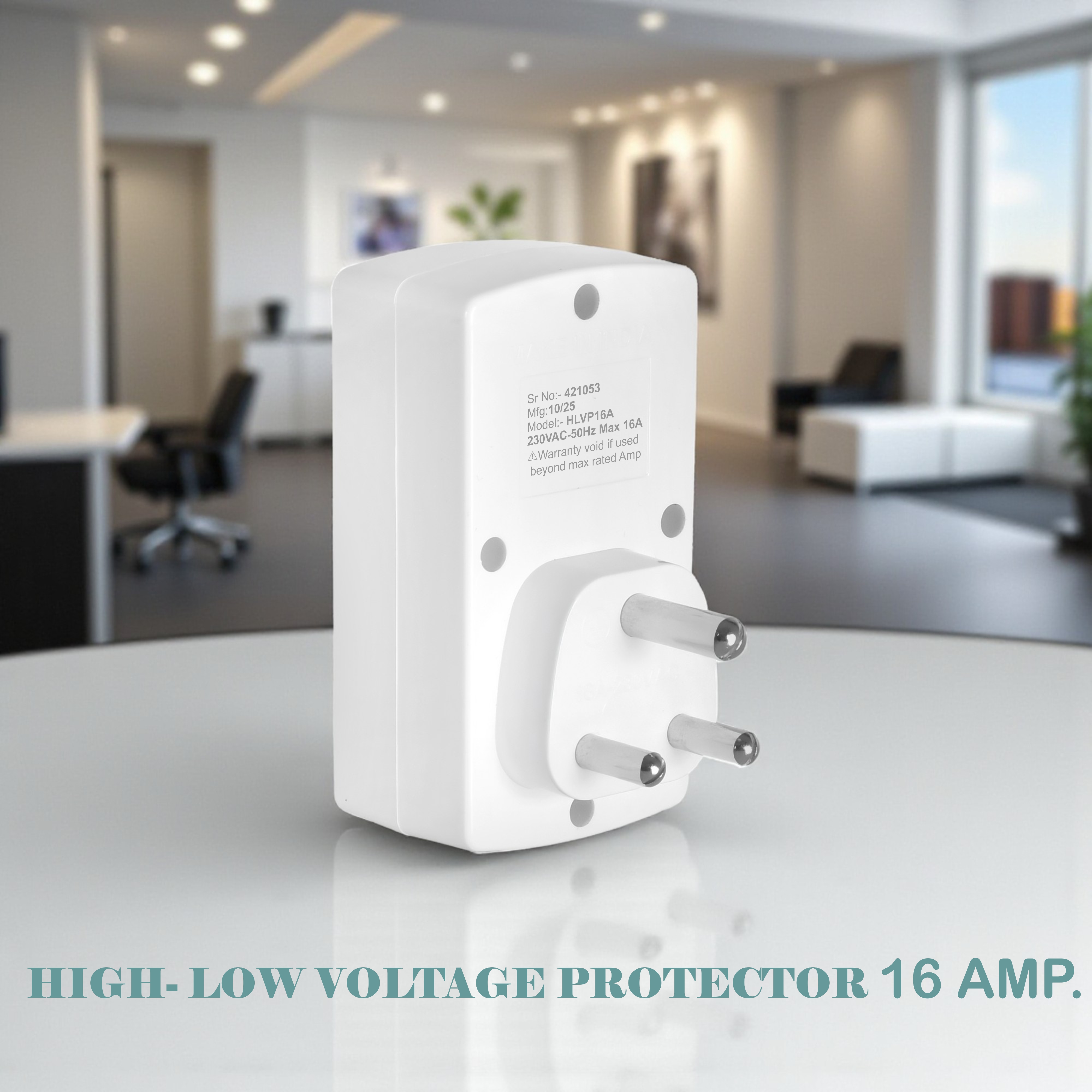 6 A Digital High, Low Voltage Cutoff/Protector Plug Socket,β 16AMP with Surge Protection
