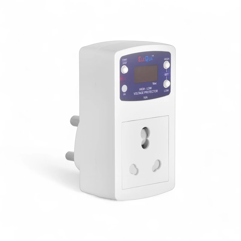 6 A Digital High, Low Voltage Cutoff/Protector Plug Socket,β 16AMP with Surge Protection