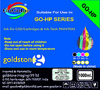 Gocolor HP Compatible Inkjet Ink 1000 ml BLACK ( 1000 ml Or 500 ML x2 )